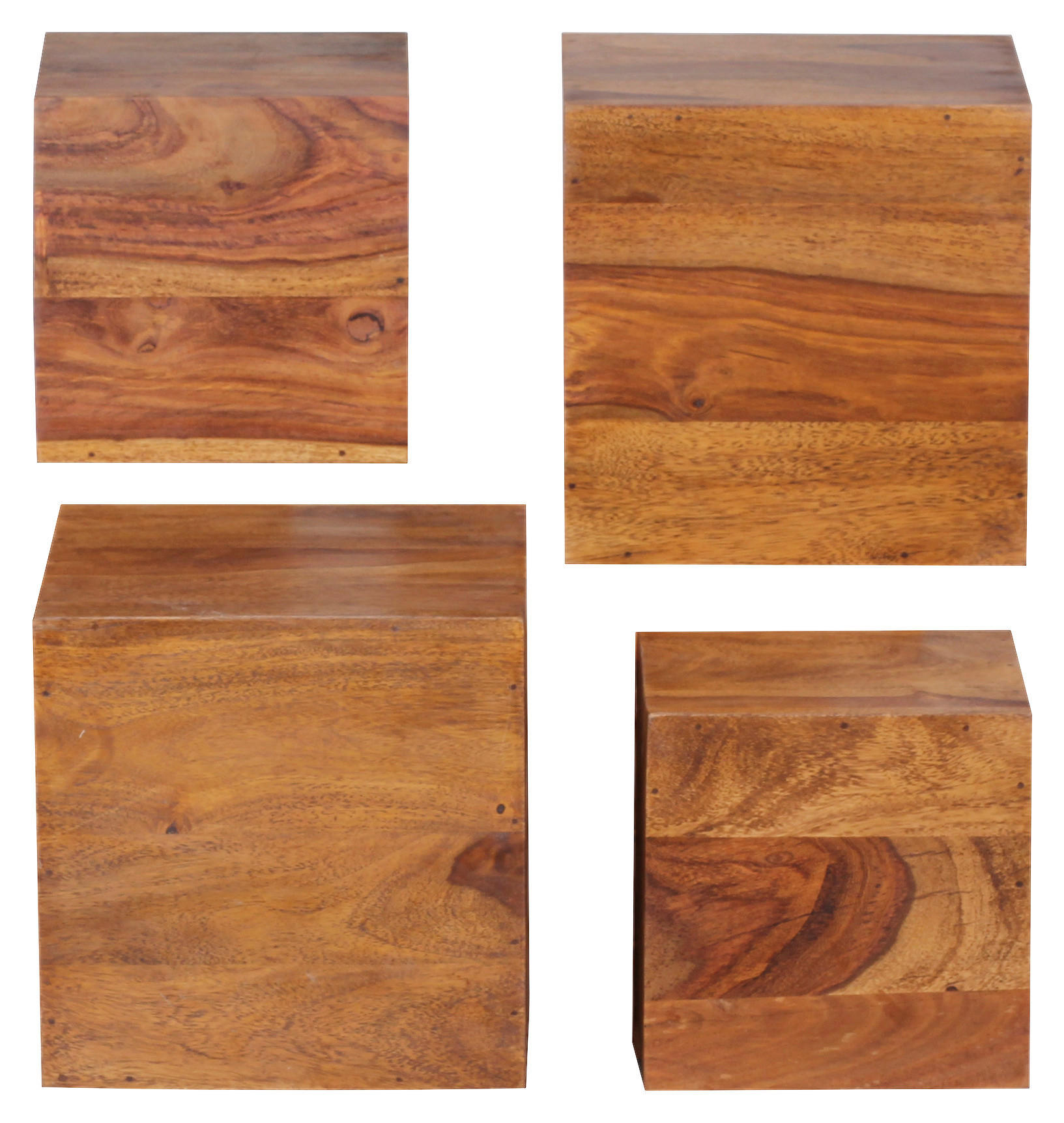 Wandregal "WL1.531" , Sheesham massiv Sheeshamfarben - Sheeshamfarben, MODERN, Holz (25/25/25cm) - MID.YOU