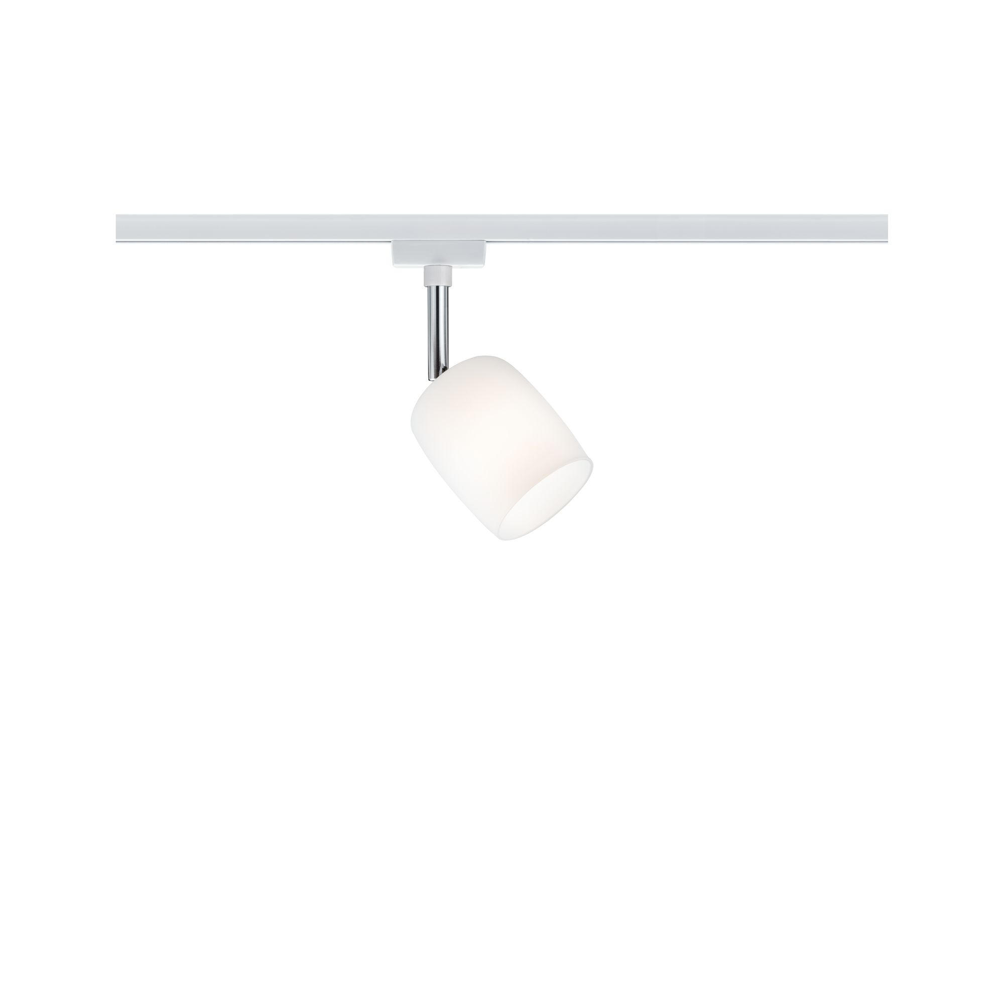 SCHIENENSYSTEM-STRAHLER - Chromfarben/Weiß, Design, Glas/Metall (7,4/12,8/11,5cm) - Paulmann