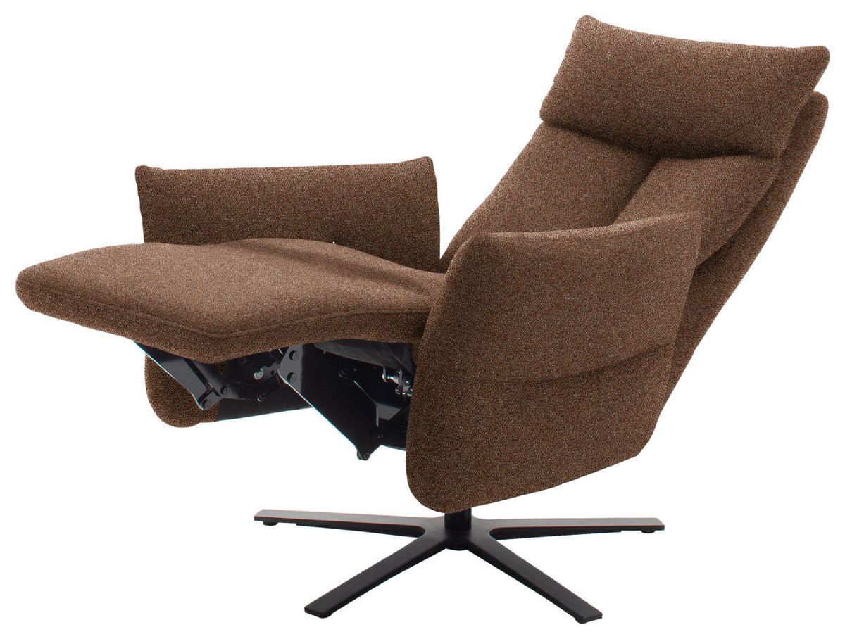 FERNSEHSESSEL  mit Relaxfunktion Chenille Kupferfarben  - Schwarz/Kupferfarben, Design, Textil/Metall (74/115/85cm) - Schöner Wohnen