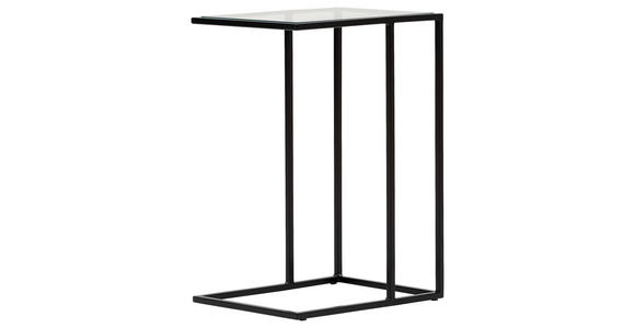 BEISTELLTISCH 45/35/65 cm Schwarz rechteckig  - Schwarz, Design, Glas/Metall (45/35/65cm) - Novel