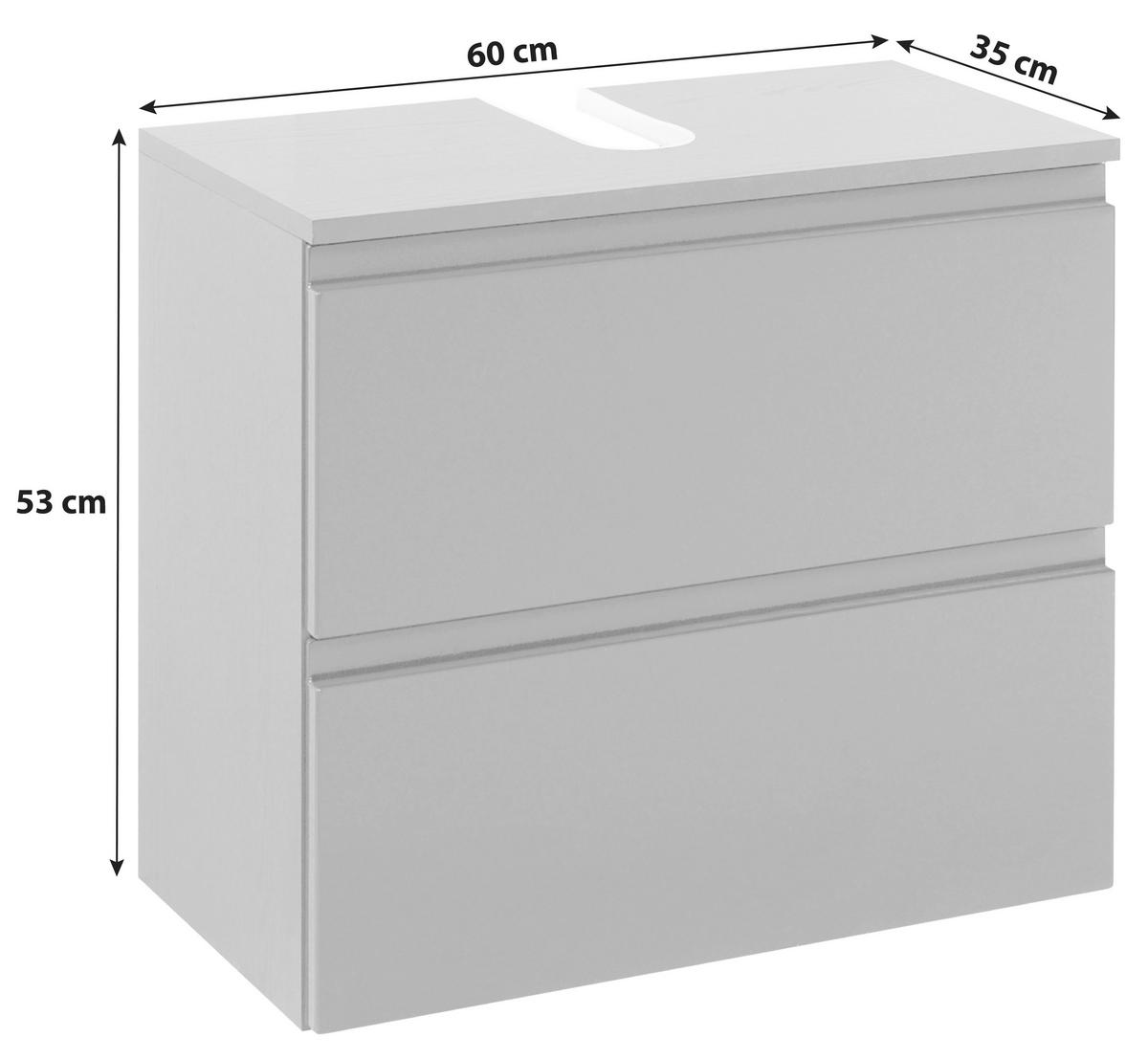 Waschbeckenunterschrank in 60/53/35 cm  - Graphitfarben, Design, Holzwerkstoff (60/53/35cm) - Held