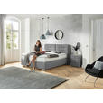 BOXSPRINGBETT 180/200 cm,  in Hellgrau, Matratze, H3 + H4 = fest + sehr fest  - Chromfarben/Hellgrau, KONVENTIONELL, Textil (180/200cm) - Dieter Knoll