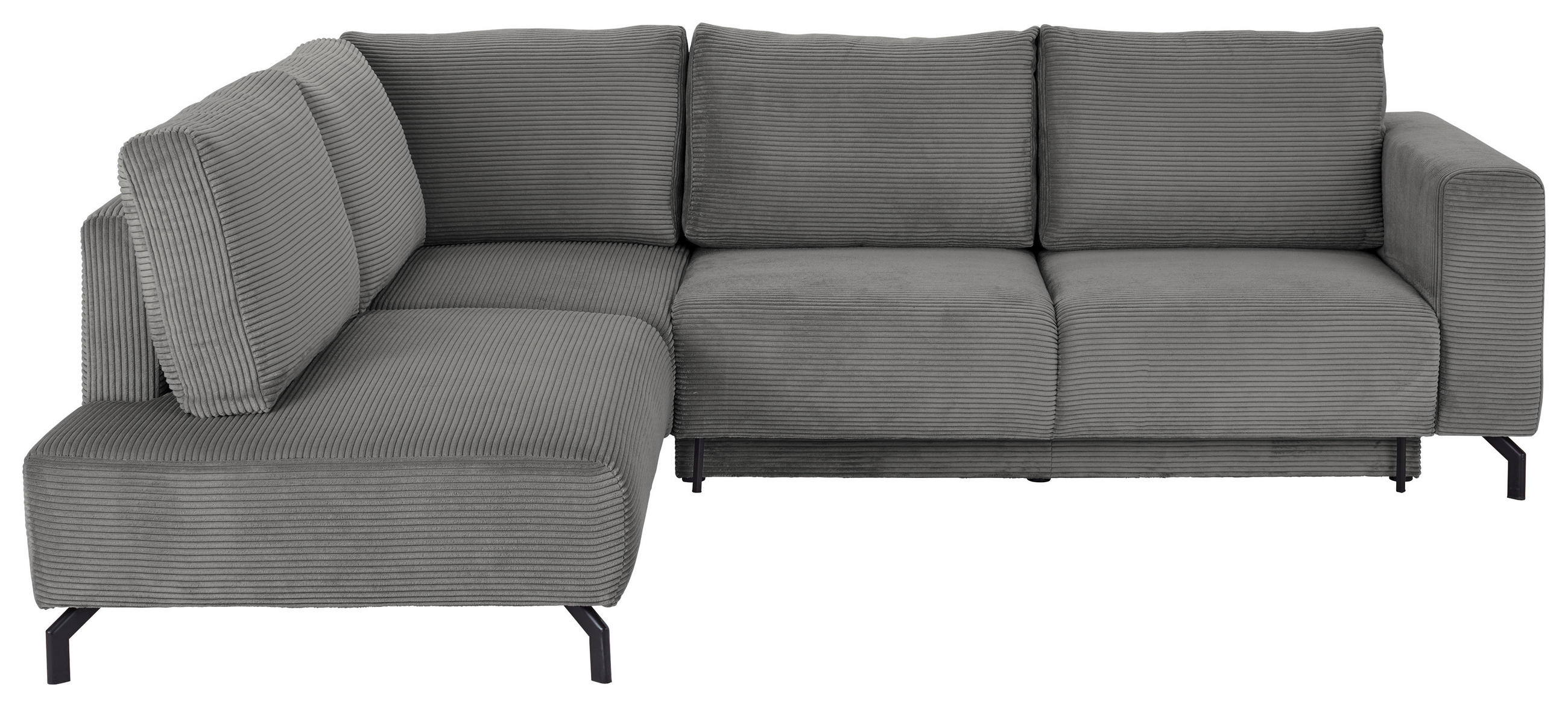 ECKSOFA Grau Cord  - Schwarz/Grau, MODERN, Textil (210/272cm) - P & B