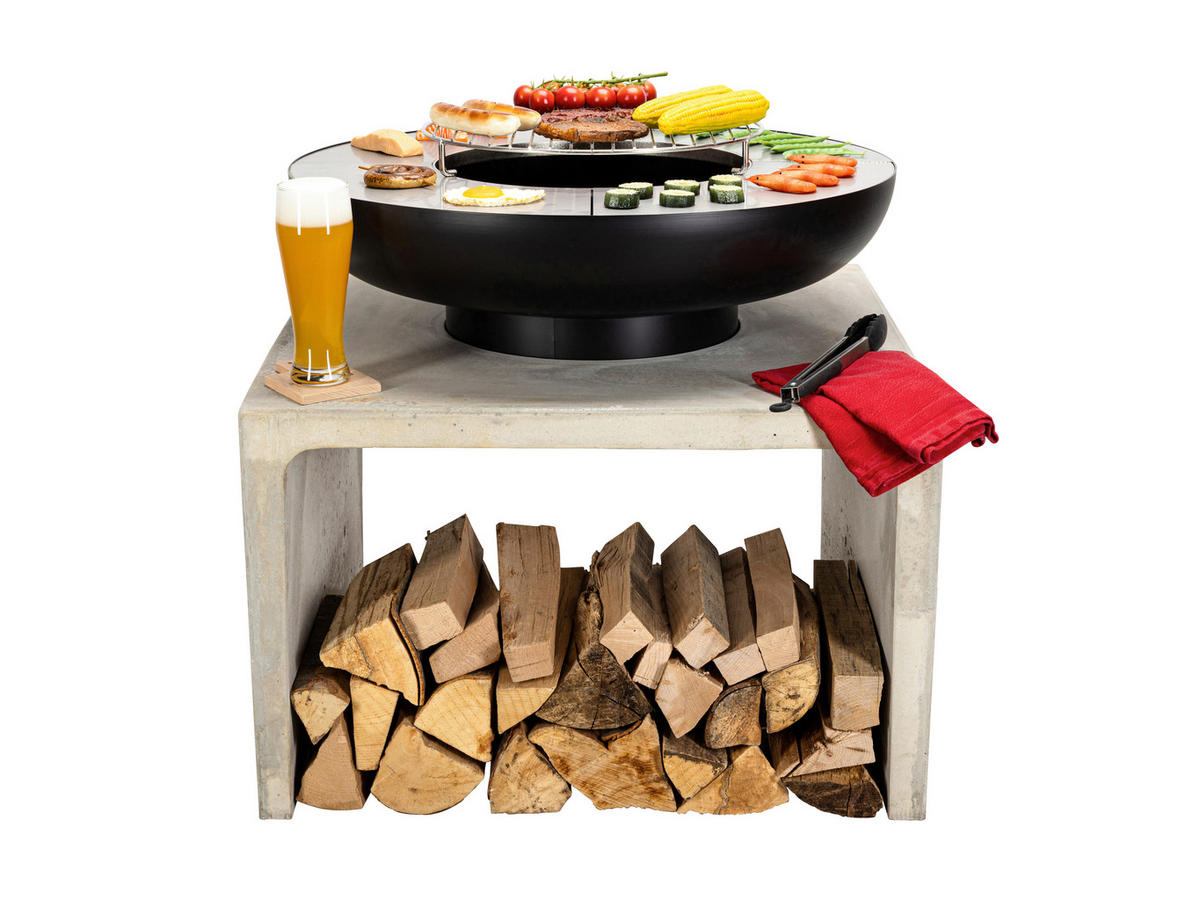 GRILLSCHALE - Schwarz, Basics, Stein/Metall (80/80/76cm) - Nouvel