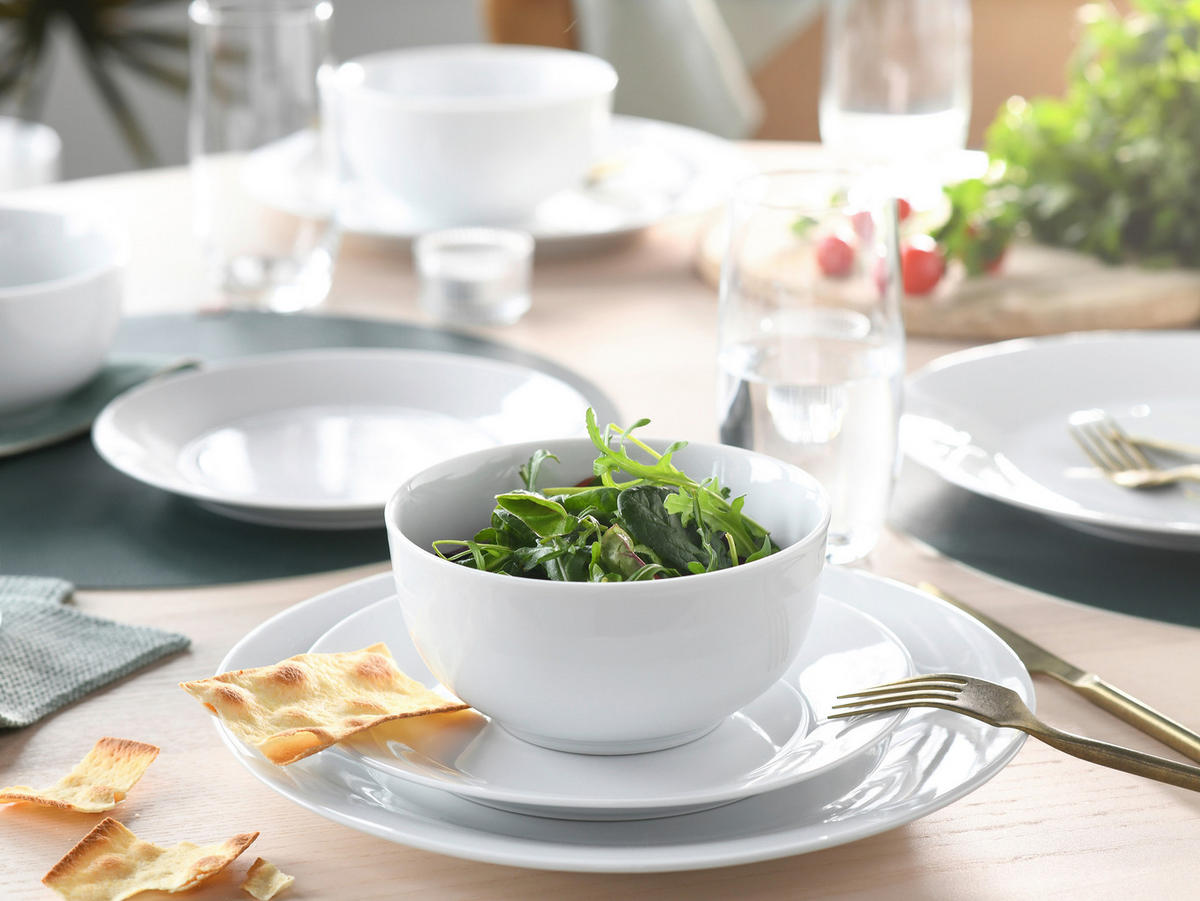 TAFELSERVICE Weiß Base weiß 12-teilig  - Weiß, Basics, Keramik - Creatable