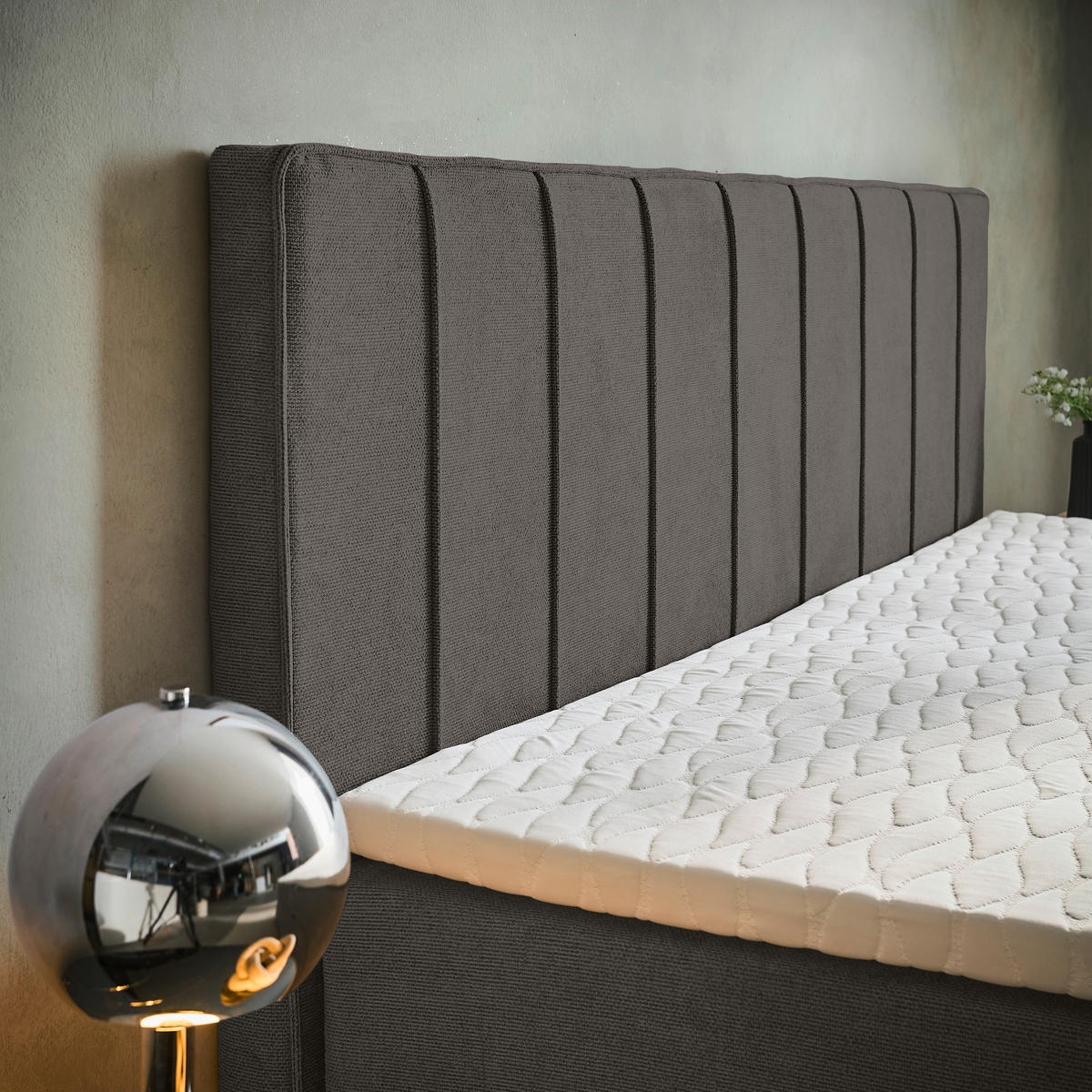 BOXBETT 200/200 cm  in Dunkelgrau  - Chromfarben/Dunkelgrau, Trend, Kunststoff/Textil (200/200cm) - Boxxx