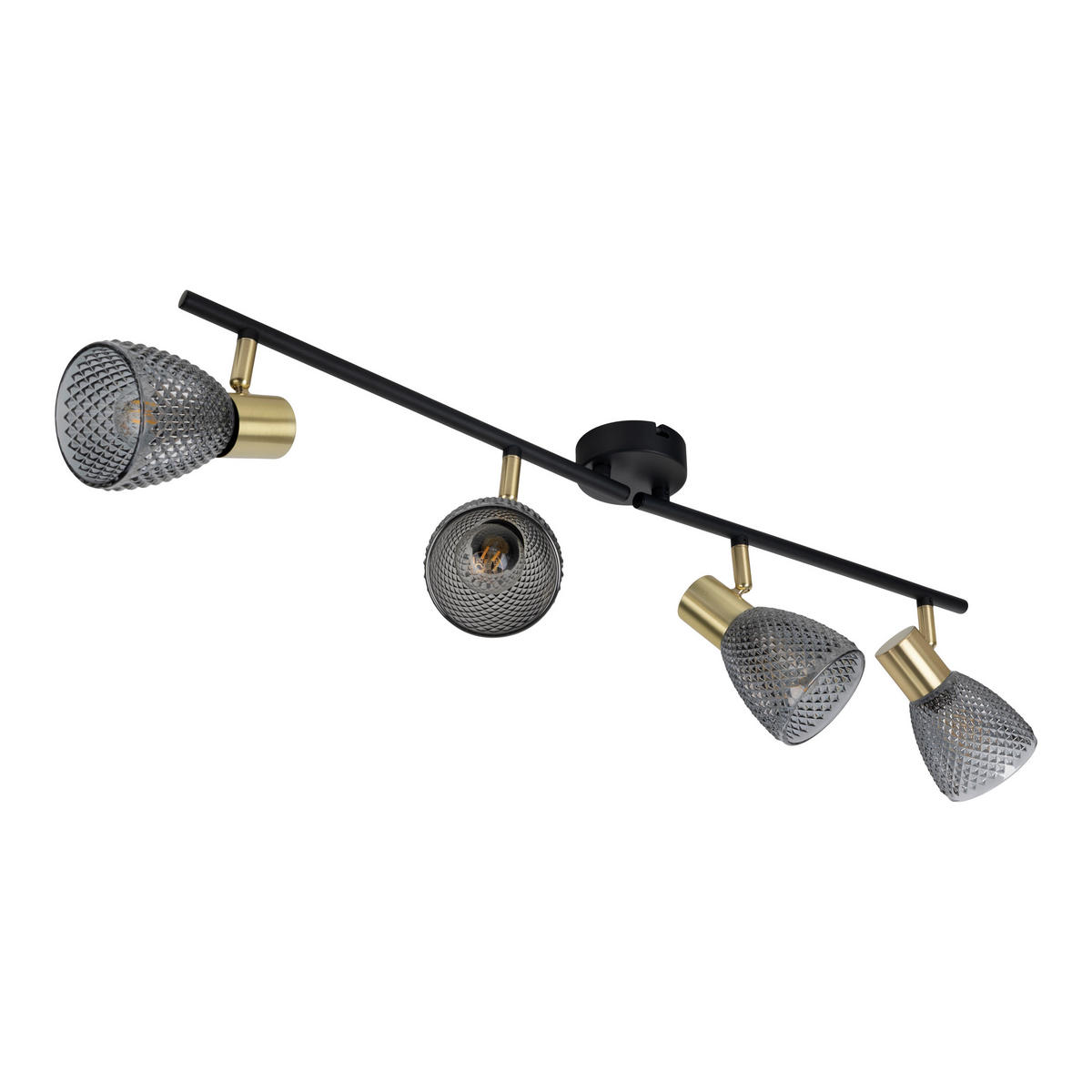 DECKENSTRAHLER 76/19 cm   - Schwarz, LIFESTYLE, Glas/Metall (76/19cm) - Näve