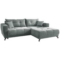 ECKSOFA Hellblau Cord  - Schwarz/Hellblau, MODERN, Holz/Textil (246/177cm) - MID.YOU
