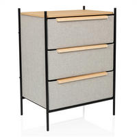 BYRÅ 58/79/39 cm  - ljusbrun/svart, Modern, metall/trämaterial (58/79/39cm) - MID.YOU