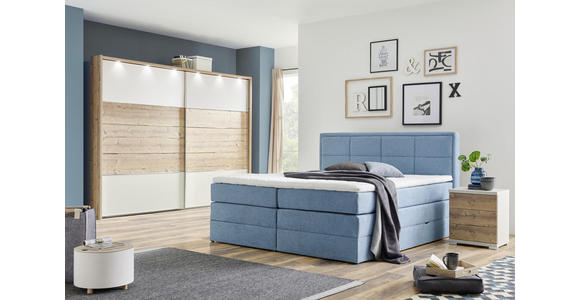 BOXSPRINGBETT 200/200 cm  in Blau  - Blau, KONVENTIONELL, Textil (200/200cm) - Esposa