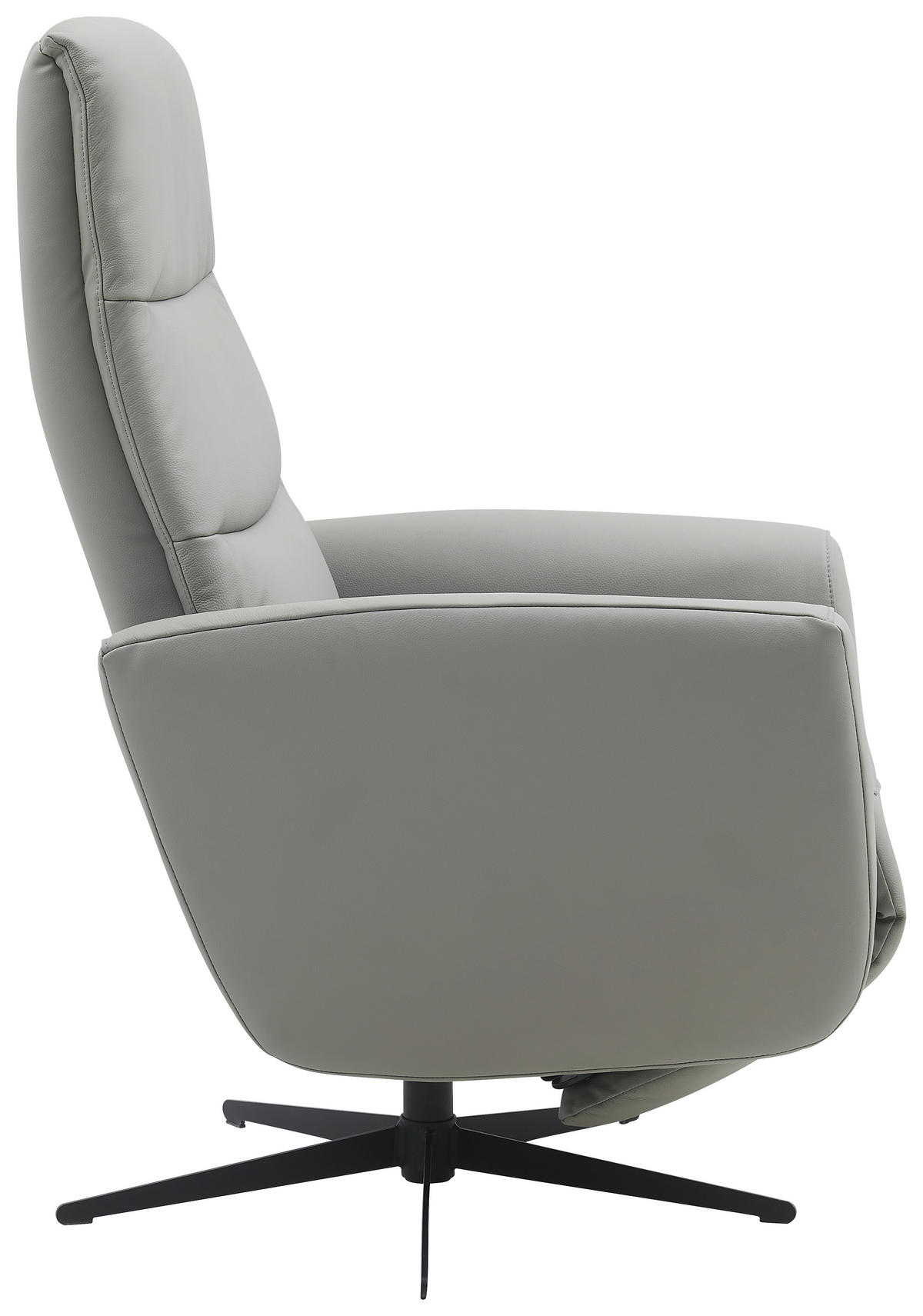 RELAXAČNÉ KRESLO, koža, textil, sivá - čierna/sivá, Design, kov/koža (76/104/77cm) - Livetastic