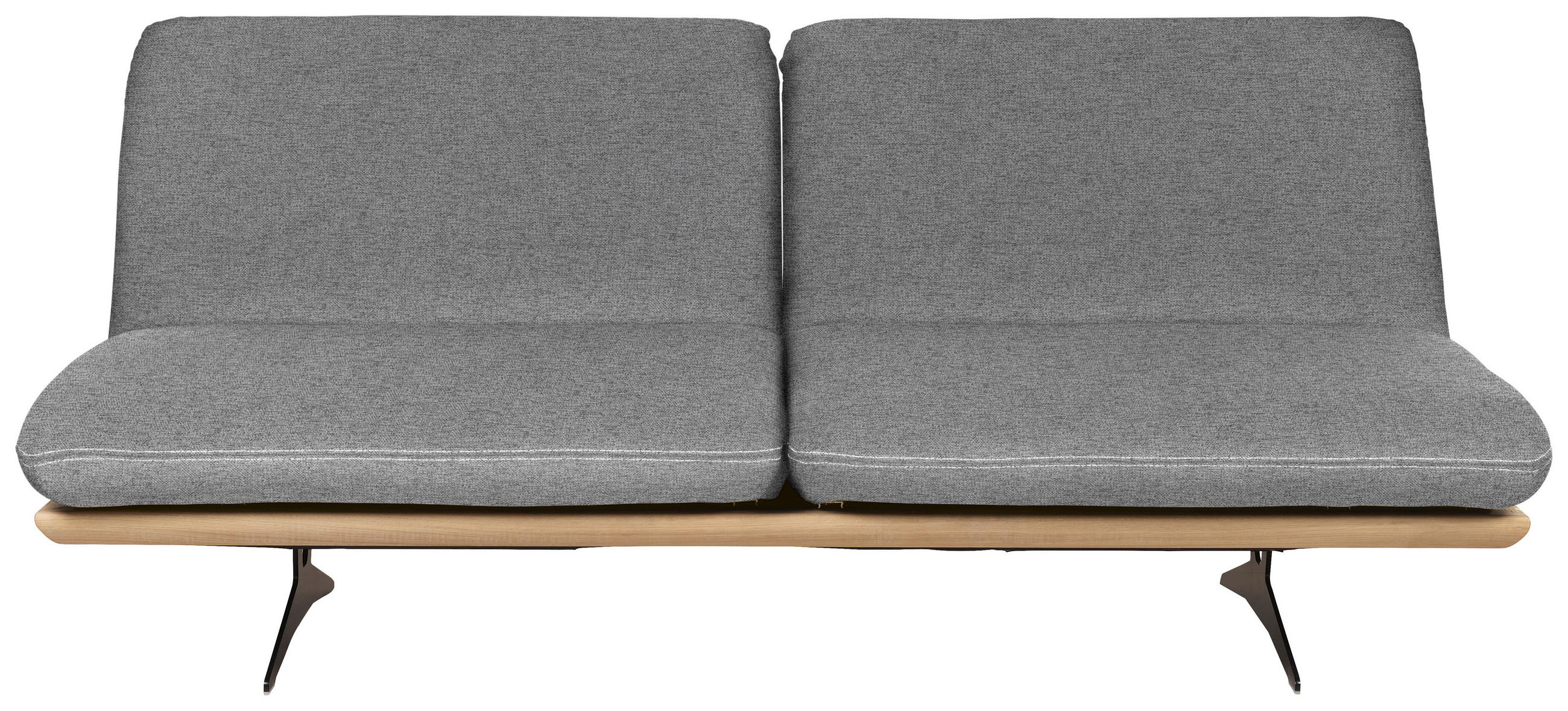 SCHLAFSOFA Grau, Eichefarben Stoffauswahl, Schlafen auf Sitzhöhe, Rücken echt  - Eichefarben/Beige, Design, Holz/Textil (204/92/90cm) - Dieter Knoll