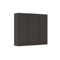 SCHWEBETÜRENSCHRANK 242/223/69 cm,  in Graphitfarben, 3 Tür(en)  - Graphitfarben, Basics, Holzwerkstoff/Metall (242/223/69cm) - Rauch Möbel