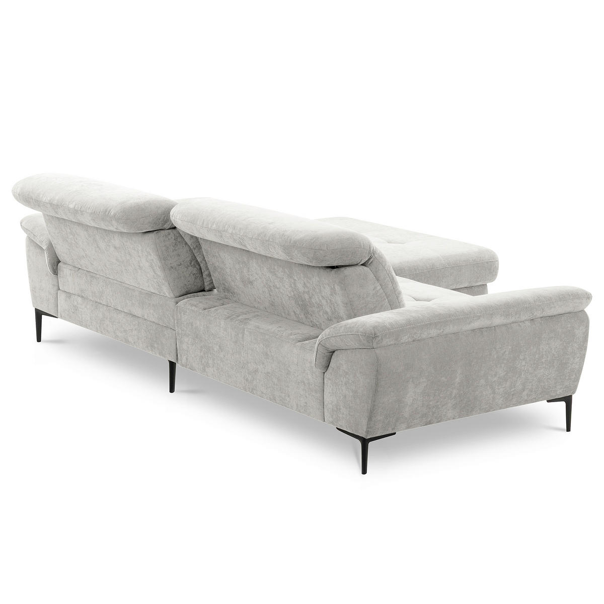 ECKSOFA  Webstoff Grau  - Schwarz/Grau, Design, Textil/Metall (268/195cm) - Livetastic
