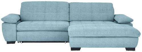 ECKSOFA in Webstoff Hellblau  - Schwarz/Hellblau, Design, Textil/Metall (265/180cm) - Carryhome