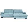 ECKSOFA in Webstoff Hellblau  - Schwarz/Hellblau, Design, Textil/Metall (265/180cm) - Carryhome