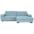 ECKSOFA in Webstoff Hellblau  - Schwarz/Hellblau, Design, Textil/Metall (265/180cm) - Carryhome