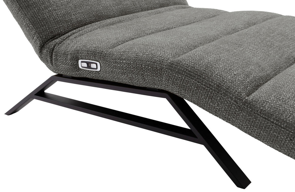 RELAXLIEGE 120/54-113/158-198 cm  in Chenille Grau  - Schwarz/Grau, Design, Textil/Metall (120/54-113/158-198cm) - Pure Home Lifestyle