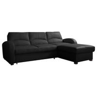 ECKSOFA in Lederlook Echtleder Schwarz  - Schwarz, Design, Leder/Kunststoff (227/168cm) - Livetastic