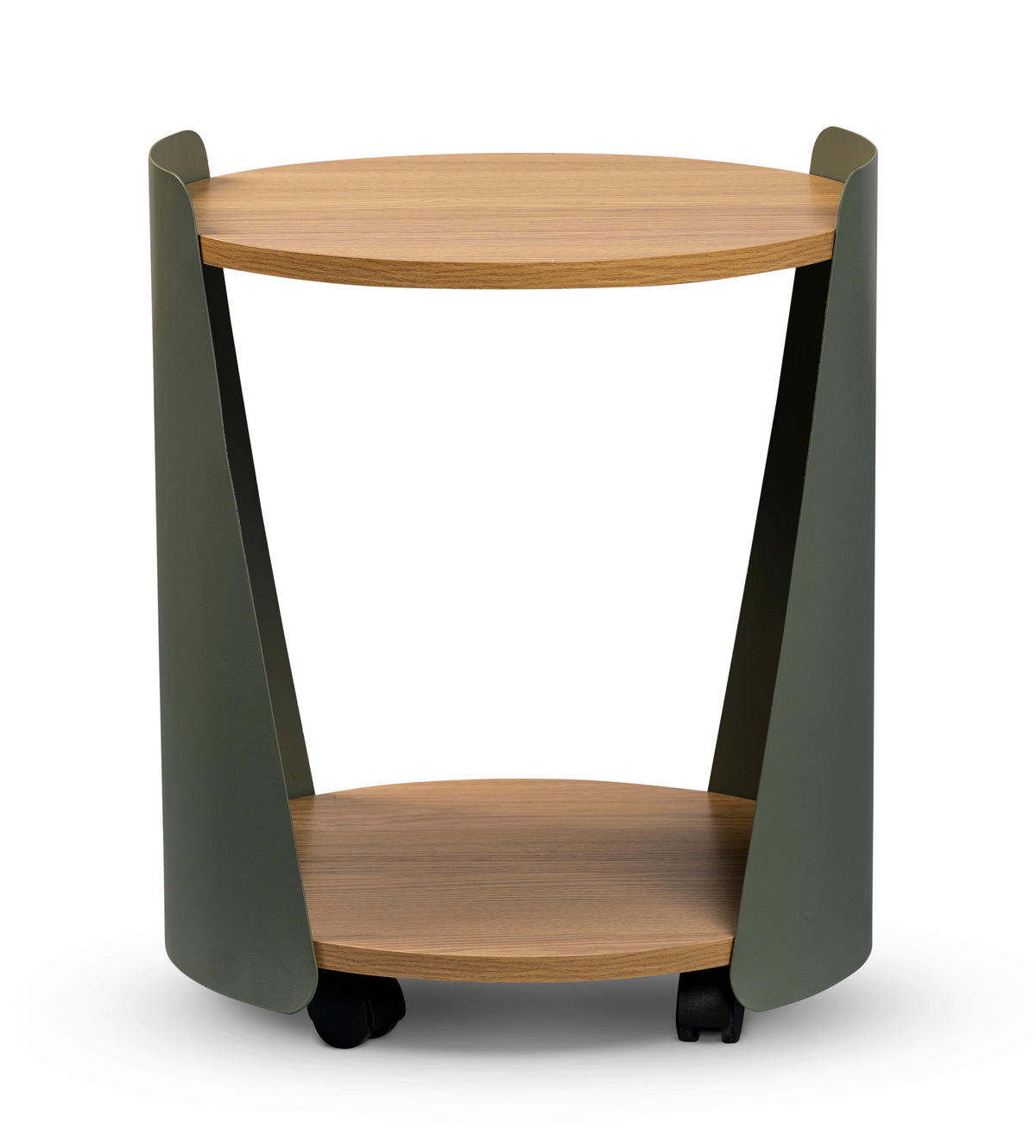 COUCHTISCH 40/40/48 cm rund Grün, Eichefarben  - Eichefarben/Grün, Design, Holzwerkstoff/Metall (40/40/48cm) - Xora