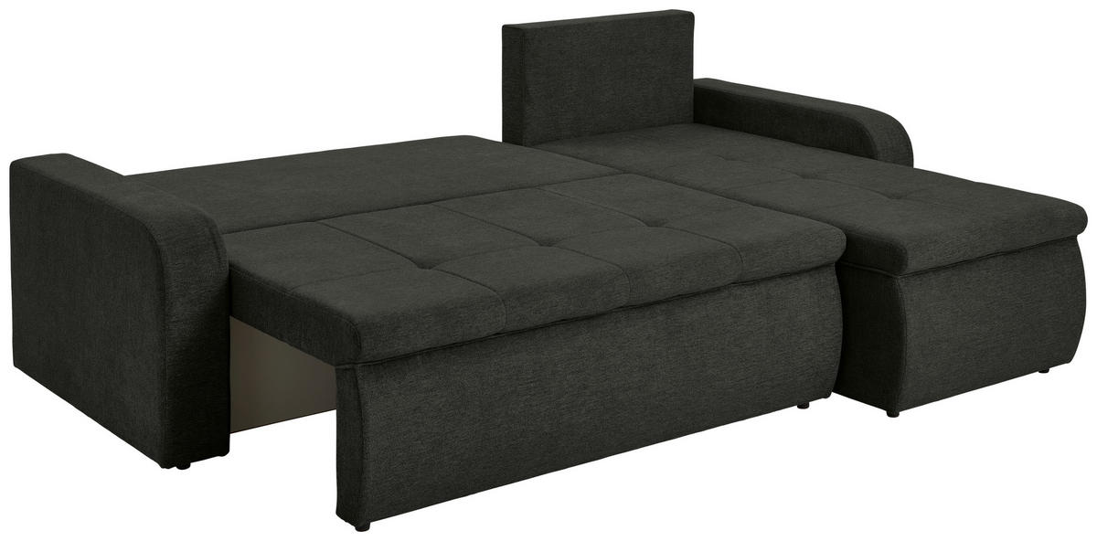 ECKSOFA in Webstoff Schwarz  - Schwarz, Konventionell, Kunststoff/Textil (235/158cm) - P & B