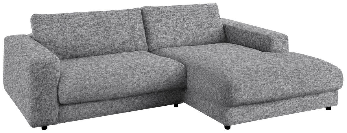 ECKSOFA in Flachgewebe Grau  - Schwarz/Grau, Design, Kunststoff/Textil (270/190cm) - Lomoco