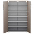 SCHUHSCHRANK 80/120/38 cm  - Eichefarben/Silberfarben, Basics, Holzwerkstoff/Kunststoff (80/120/38cm) - Moderano