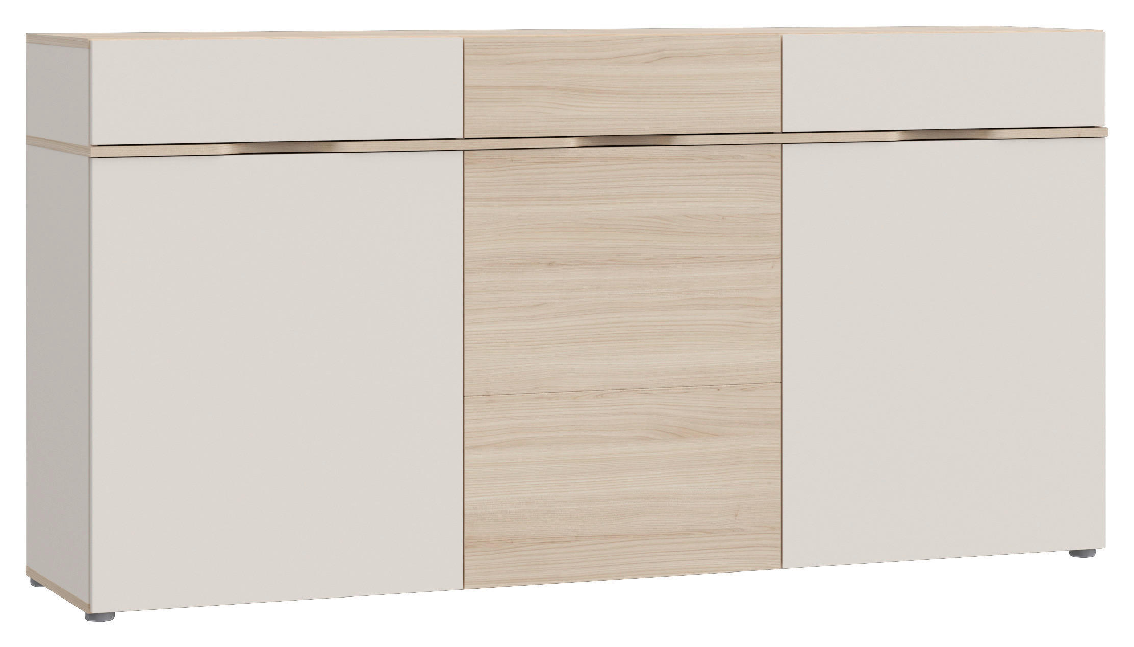 SIDEBOARD ekfärgad, sandfärgad  174,6/88,4/41 cm  - sandfärgad/grå, Natur, trämaterial (174,6/88,4/41cm) - Ti'me