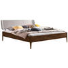 BETT 160/200 cm  in Nussbaumfarben, Hellgrau  - Nussbaumfarben/Hellgrau, MODERN, Holz/Textil (160/200cm) - Hasena