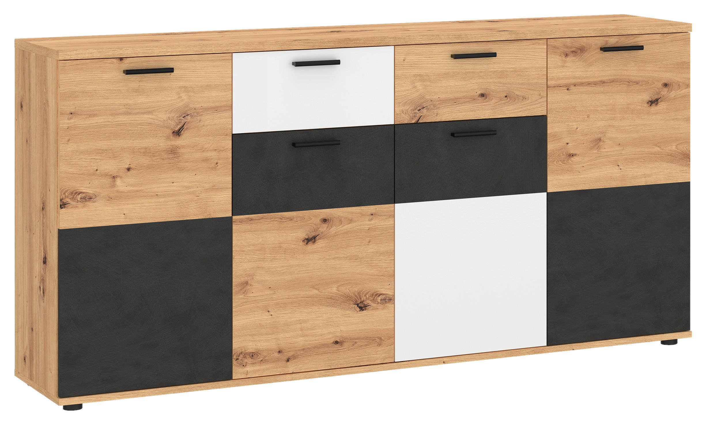 KOMODA,  - Moderno, umetna masa/leseni material (169/85/40cm) - Carryhome
