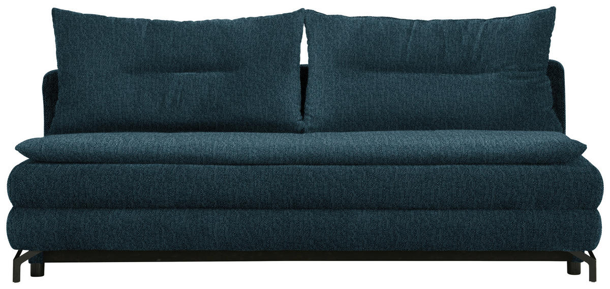 KANAPÉÁGY kék  - fekete/kék, Modern, textil/fém (208/73/92/102cm) - Novel