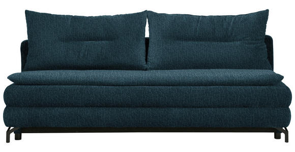 SCHLAFSOFA  in Webstoff Blau  - Blau/Schwarz, MODERN, Textil/Metall (208/73/92/102cm) - Novel