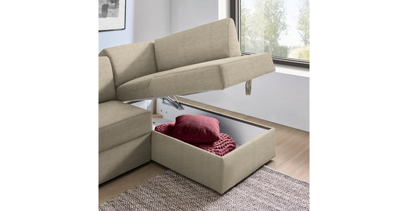 ECKSOFA  in Webstoff Beige  224/165 cm  - Beige/Schwarz, KONVENTIONELL, Kunststoff/Textil (224/165cm) - Xora