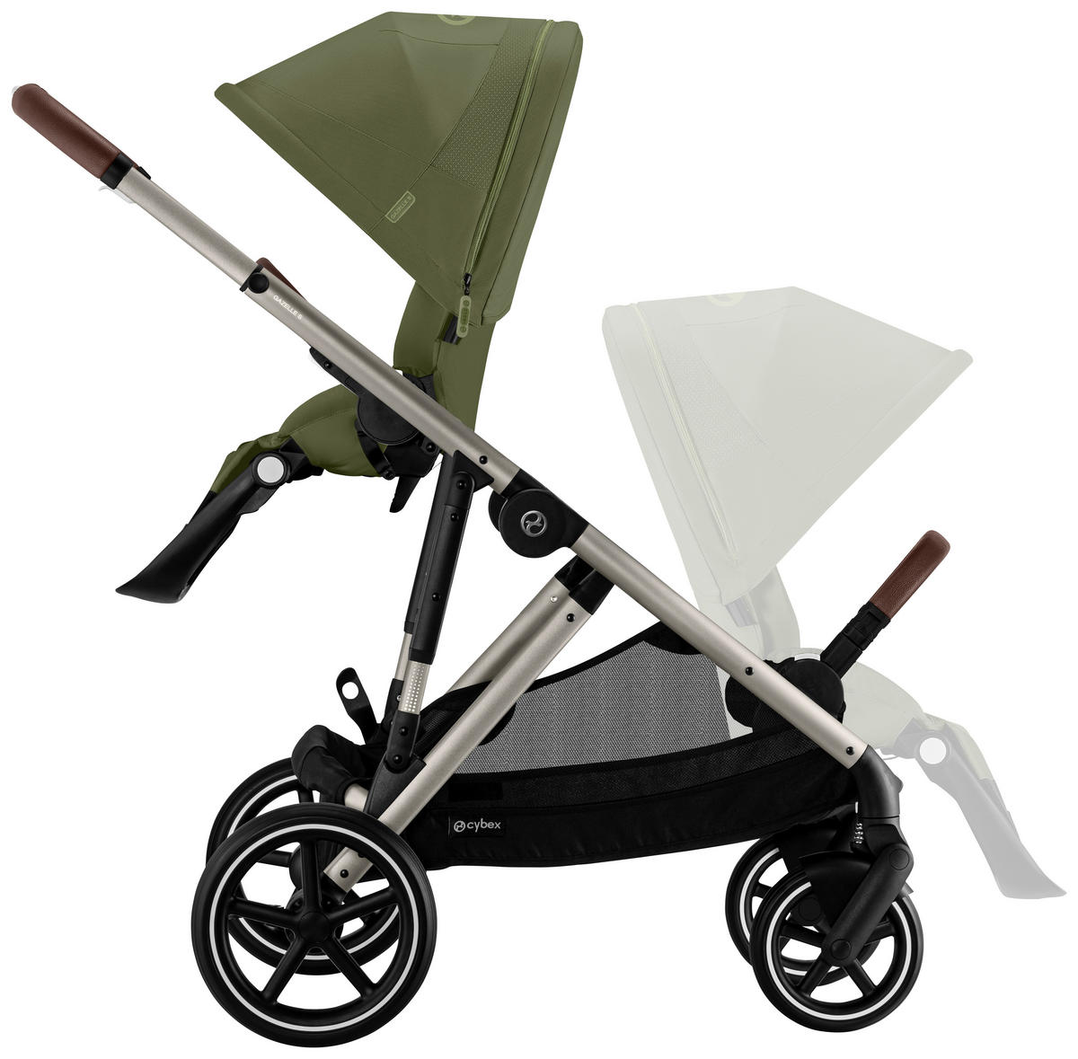KINDERWAGEN  Gazelle S  Moss Green  - Taupe/Waldgrün, Basics, Textil/Metall (106/65/110cm) - cybex GOLD