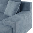 ECKSOFA Blau Flachgewebe  - Blau/Silberfarben, KONVENTIONELL, Holz/Textil (273/192cm) - Carryhome