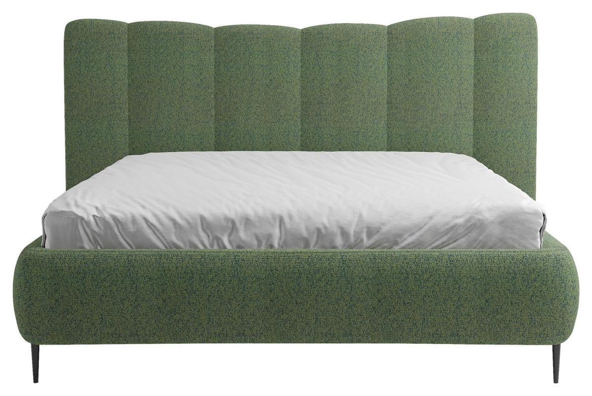POLSTERBETT gepolstertes Kopfteil, Lattenrost, Bettkasten 180/200 cm  in Grün  - Grün, MODERN, Holz/Textil (180/200cm) - MID.YOU