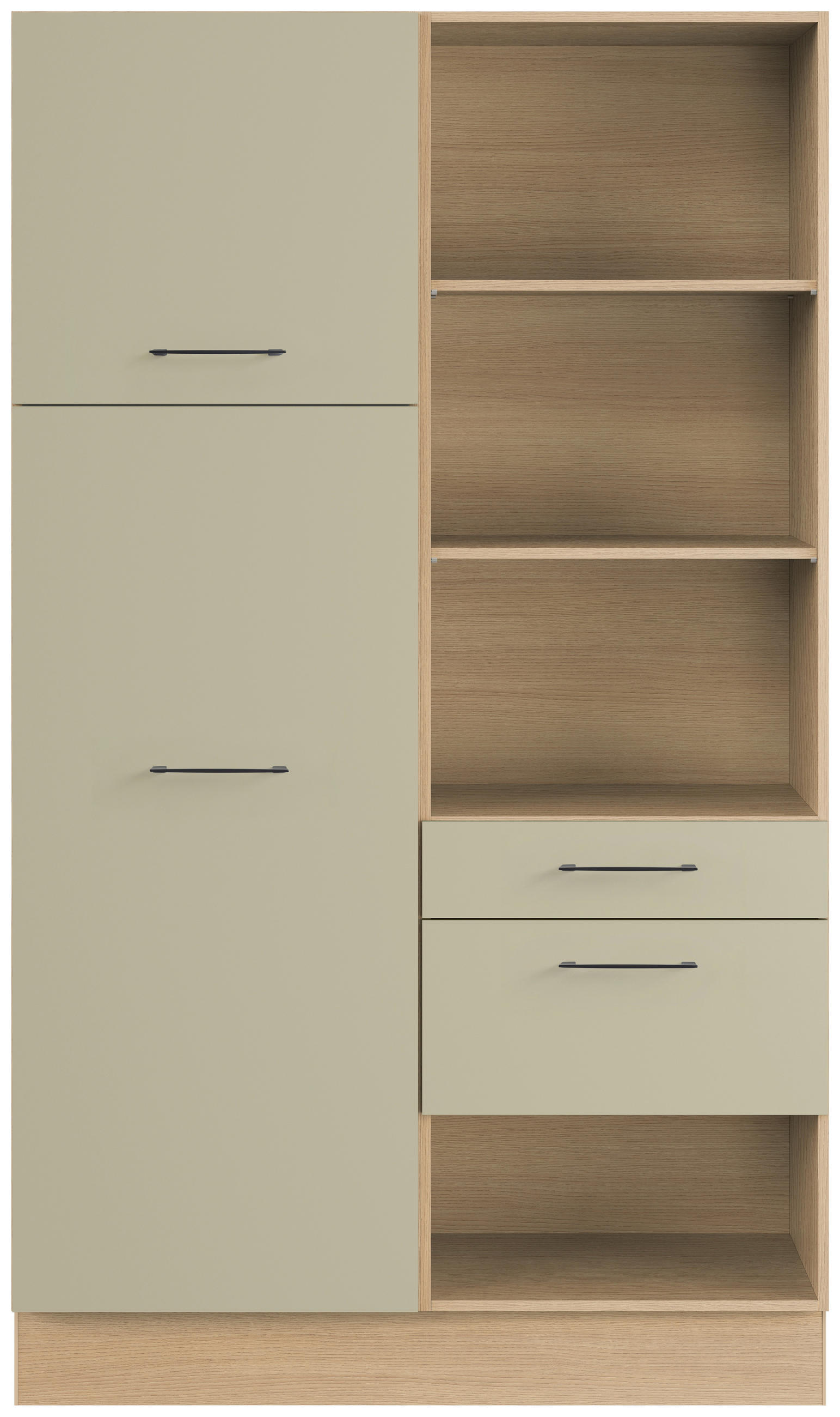 MEHRZWECKSCHRANK 120/206,2/58 cm  in Eichefarben, Salbeigrün  - Salbeigrün/Eichefarben, Basics, Holzwerkstoff/Metall (120/206,2/58cm) - Impuls