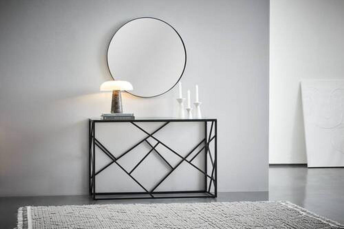KONSOLENTISCH in Metall, Glas 120/45/77 cm   - Klar/Schwarz, Trend, Glas/Metall (120/45/77cm) - Xora