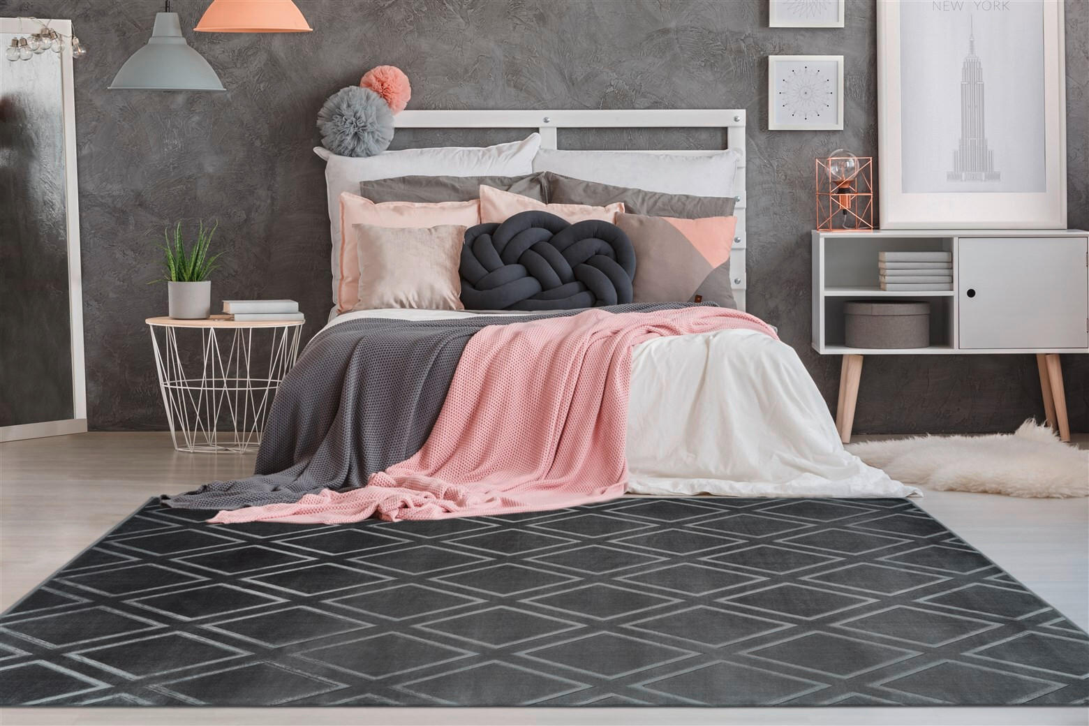 FLACHWEBETEPPICH 200/290 cm Monroe 300 Anthrazit Anthrazit  - Anthrazit, KONVENTIONELL, Kunststoff/Textil (200/290cm)