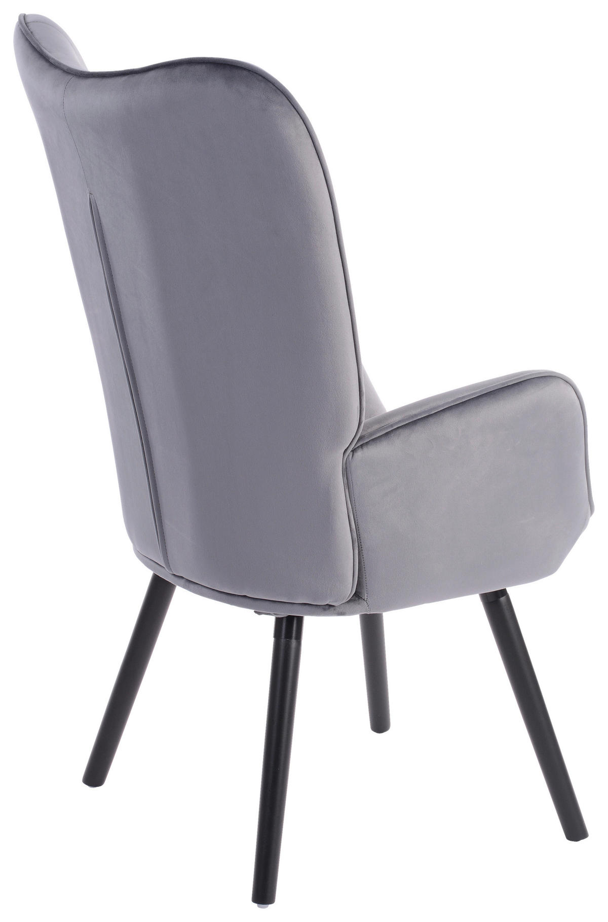 SESSEL Samt Grau    - Schwarz/Grau, Design, Holz/Textil (66/109/71cm) - Ti'me