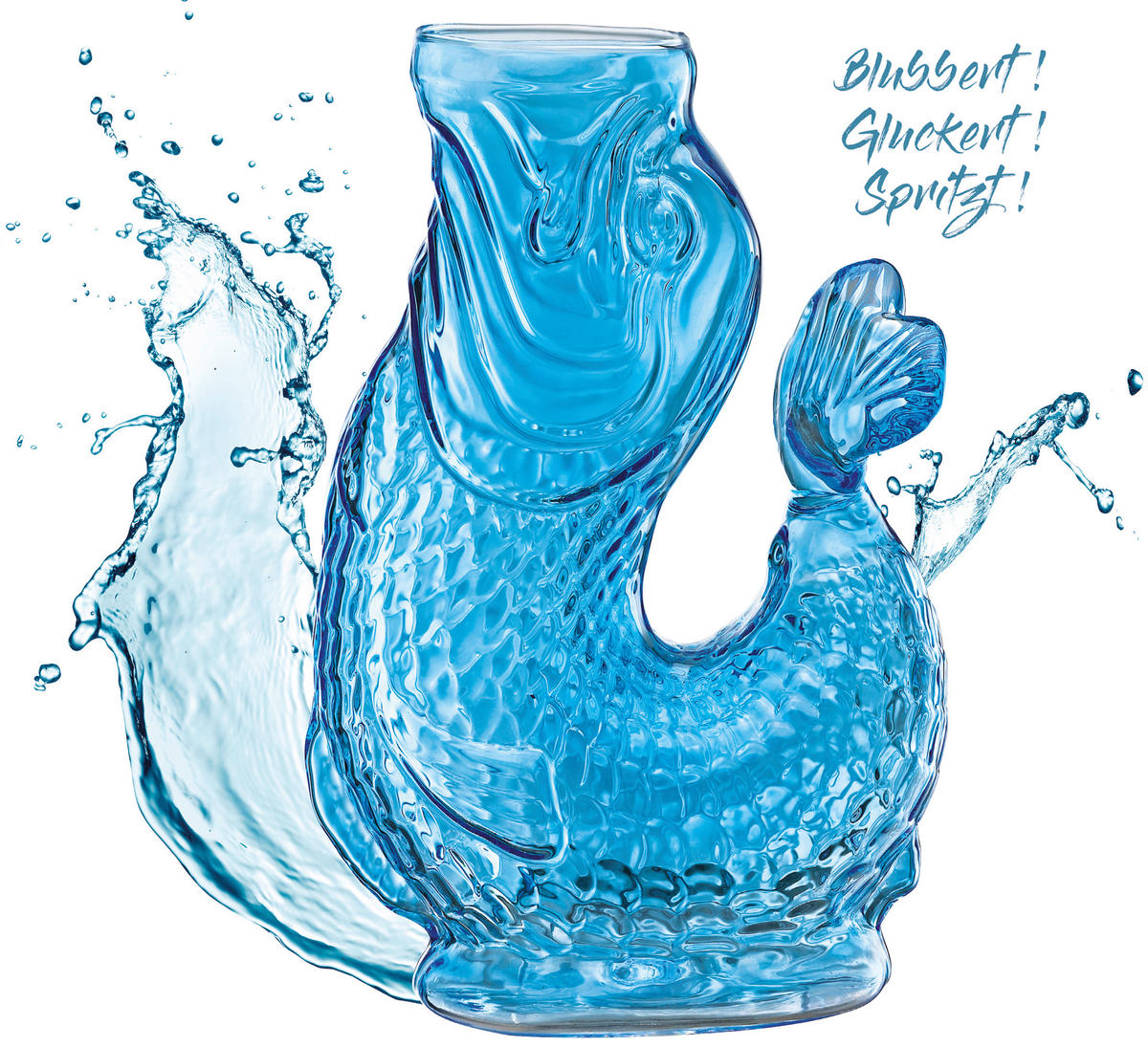 WASSERKARAFFE 1,2 L    - Blau, KONVENTIONELL, Glas (10/15,5/23cm) - Cilio