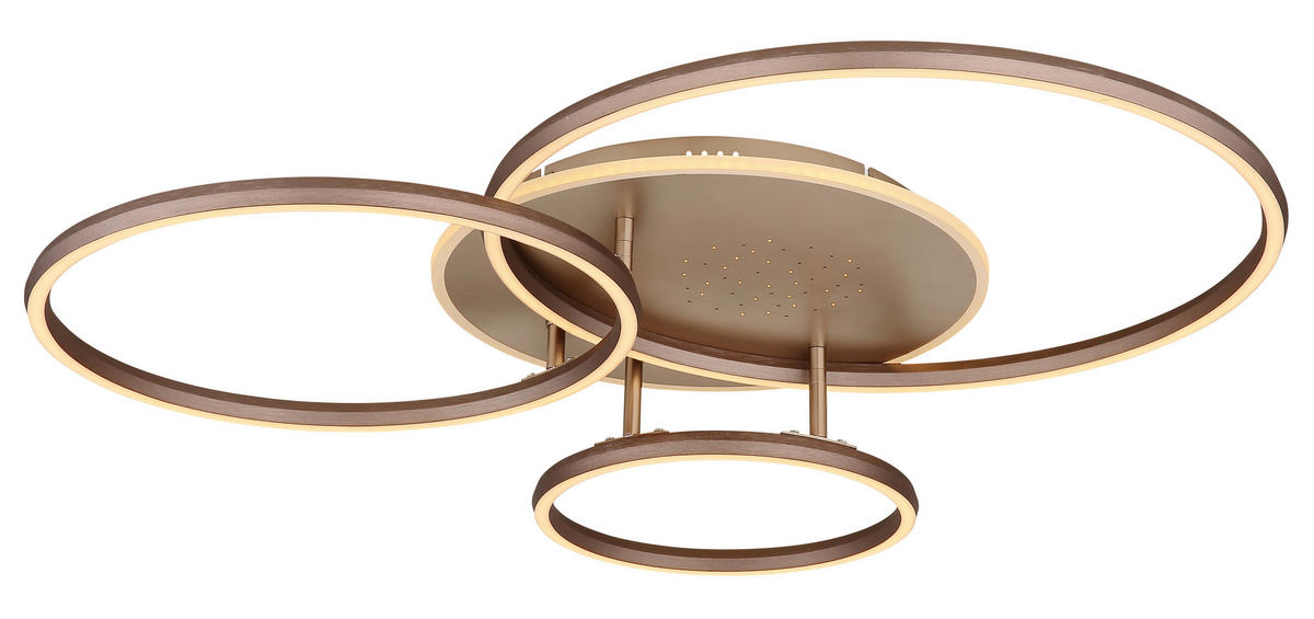 LED-DECKENLEUCHTE Glintia 80,7/70/13 cm  - Champagner/Opal, Design, Kunststoff/Metall (80,7/70/13cm) - Globo