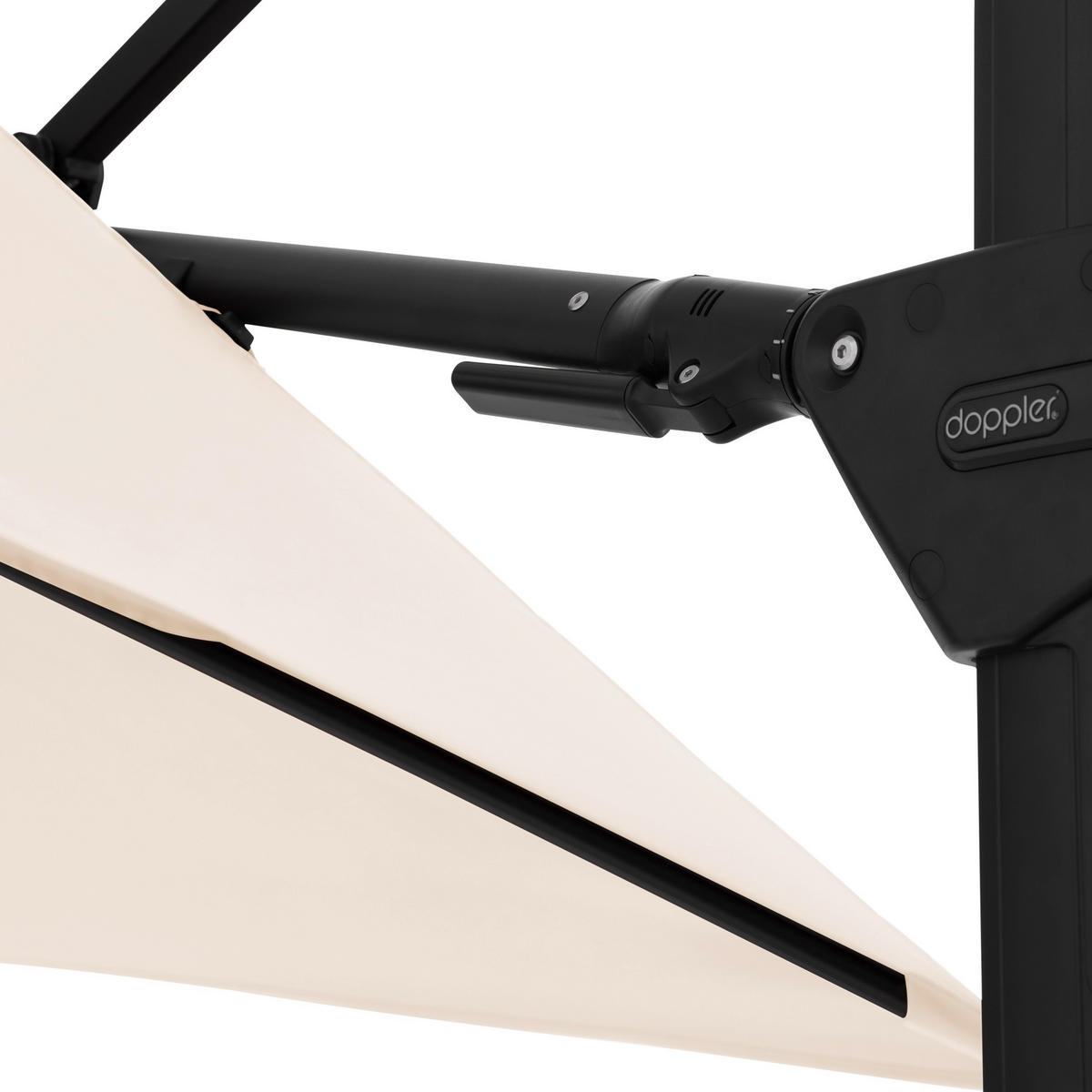 KONZOLNI SENČNIK - črna/naravne barve, Basics, kovina/tekstil (240/135cm) - Doppler