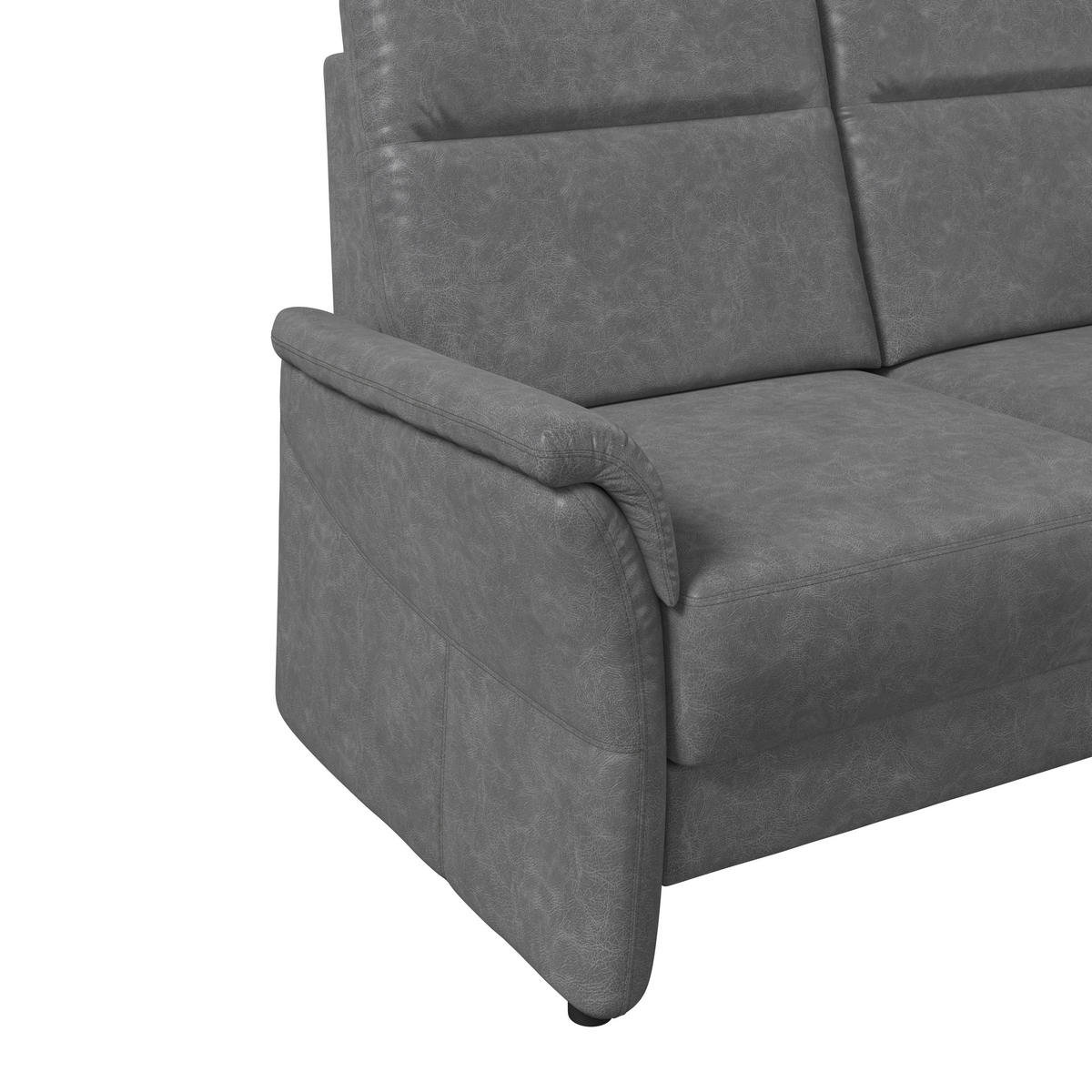 2,5-SITZER Mikrofaser Dunkelgrau  - Dunkelgrau/Schwarz, KONVENTIONELL, Kunststoff/Textil (170/99/91cm) - Elegando