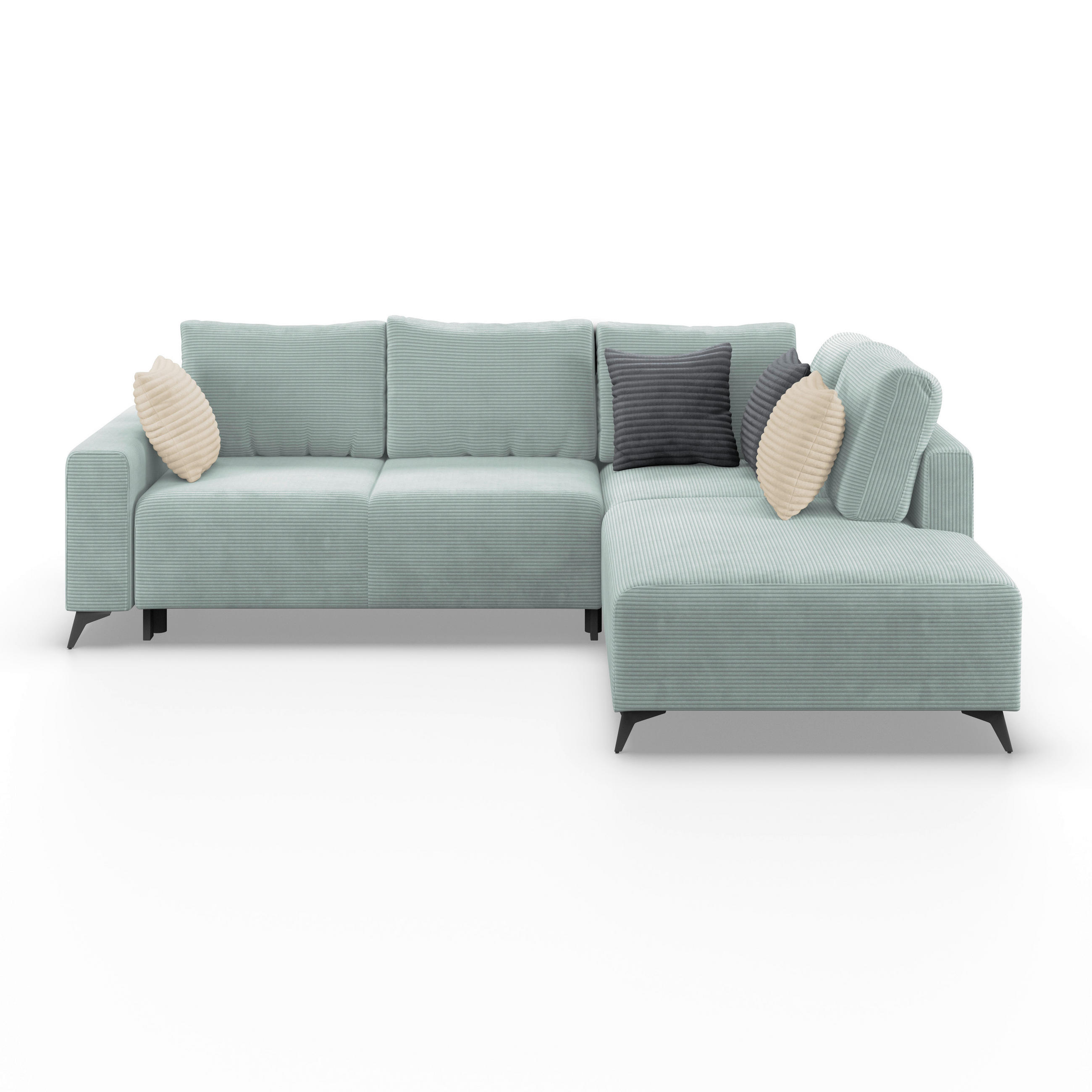 Ecksofa Mit Schlaffunktion Viktor Mint Cord 270x212 Cm