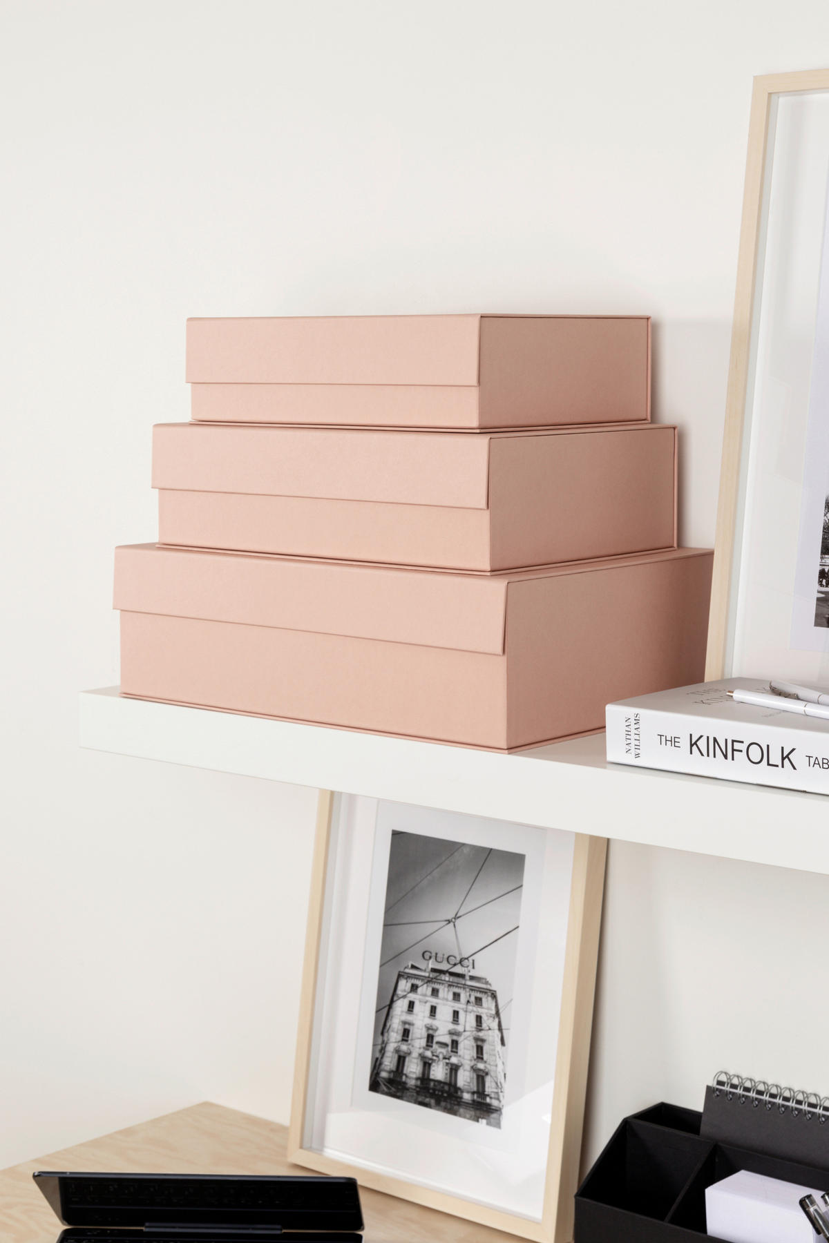 AUFBEWAHRUNGSBOX    29.5/42.5/13 cm  - Pink, Basics, Karton/Papier (29.5/42.5/13cm)