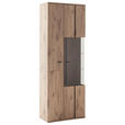 VITRINE in Anthrazit, Eichefarben  - Eichefarben/Anthrazit, KONVENTIONELL, Glas/Holzwerkstoff (75/207/38cm) - Cantus