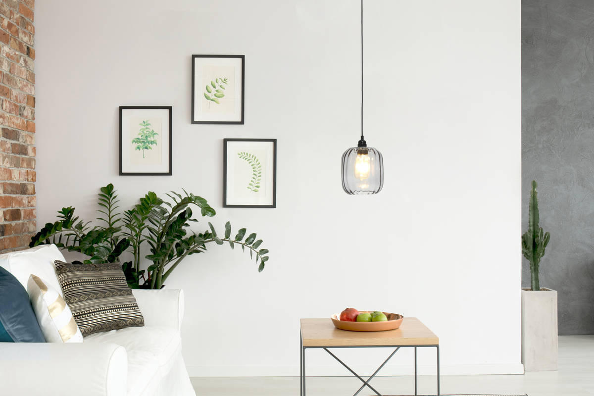 HÄNGELEUCHTE 18/27,5/18 cm   - Grau, Trend, Glas (18/27,5/18cm) - Kayoom