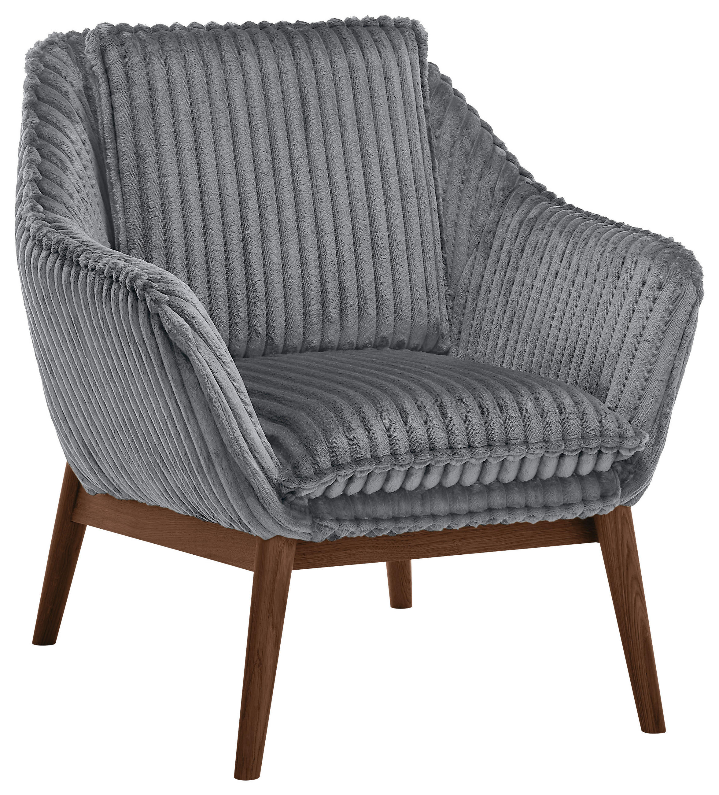 SESSEL in Cord Dunkelgrau  - Dunkelgrau/Dunkelbraun, KONVENTIONELL, Holz/Textil (77/90/85cm) - SetOne by Musterring