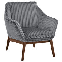 SESSEL in Cord Dunkelgrau  - Dunkelgrau/Dunkelbraun, KONVENTIONELL, Holz/Textil (77/90/85cm) - SetOne by Musterring